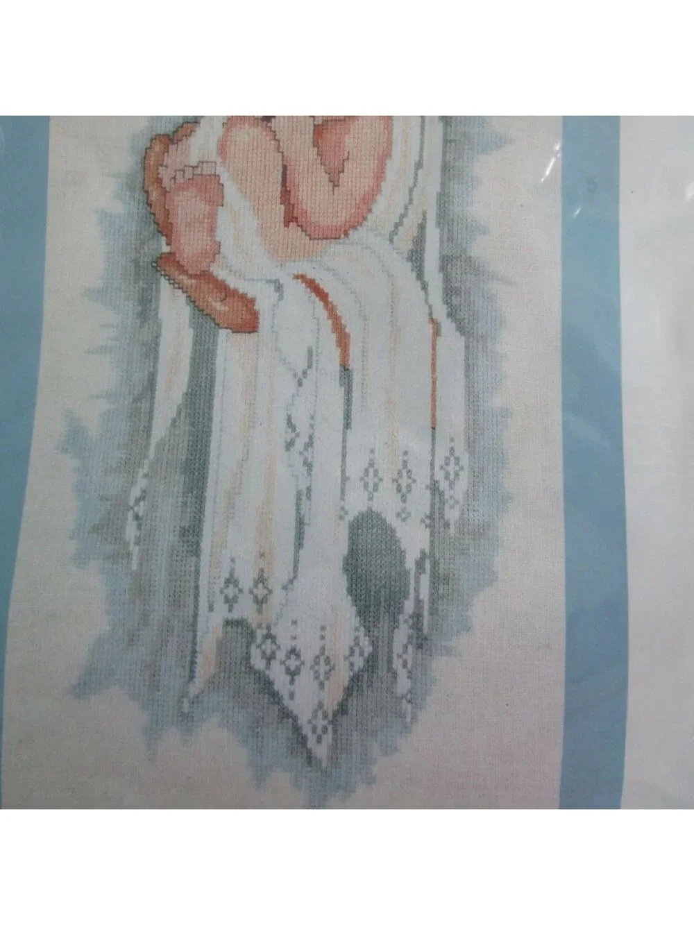 Hands of God Baby Cross Stitch Kit Maria Van Scharrenburg 8346 Linen Floss Open